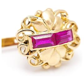 Autre Marque-Modernist earrings 1935.-Pink,Golden