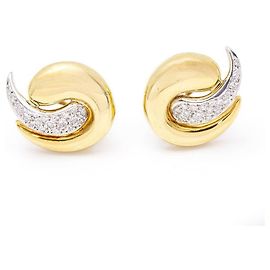Autre Marque Goldohrringe mit Diamanten. Golden