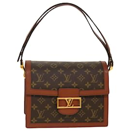 Louis Vuitton-LOUIS VUITTON Monogram Sac Dauphine Umhängetasche M51410 LV Auth 39353-Braun