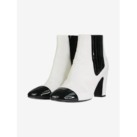 Chanel-White leather ankle boots - size EU 38-White