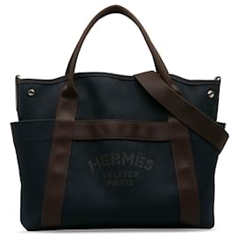 Hermès-Bolso de aseo Hermes azul Sac de Pansage-Azul,Azul marino