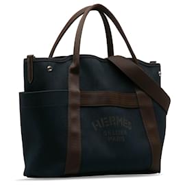 Hermès-Hermes Blue Sac de Pansage Grooming Bag-Blue,Navy blue