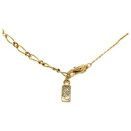 Yves Saint Laurent-YSL Gold Gold Plated Crystal Twisted Drop Pendant Necklace-Golden