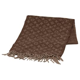 Louis Vuitton-Louis Vuitton Brown Monogram Wool and Cashmere Scarf-Brown