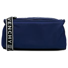 Givenchy-Givenchy Blue Mini Nylon Pandora Crossbody Bag-Blue,Dark blue