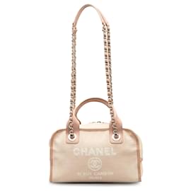 Chanel-Bolsa de boliche Chanel rosa pequena Deauville-Rosa