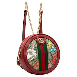 Gucci-Gucci Roter GG Supreme Flora Ophidia Rucksack-Rot