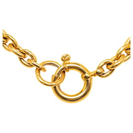 Chanel-Colar com pingente redondo de ouro CC Chanel-Dourado