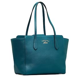 Gucci-Blaue mittelgroße Swing-Tasche von Gucci-Blau,Marineblau