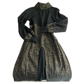 Vestido Chanel Paris Byzance de lã preto e bronze Preto