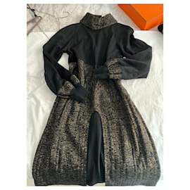 Chanel-vestido de pasarela chanel-Negro