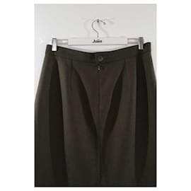 Givenchy-wrap wool skirt-Khaki