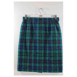 Saint Laurent-wrap wool skirt-Blue