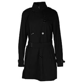 Burberry-Trench coat foderato Burberry in cotone nero-Nero