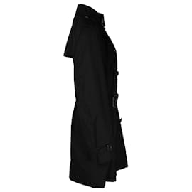 Burberry-Burberry lined-Breasted Trench Coat in Black Cotton-Black