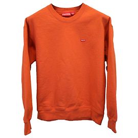 Supreme Small Box Logo Sweatshirt aus orangefarbener Baumwolle Orange