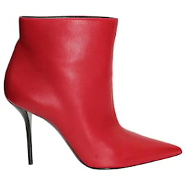 Saint Laurent-Saint Laurent Pierre 95 Ankle Boots in Red Leather-Red