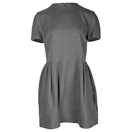 Miu Miu-Minivestido Miu Miu de manga corta en lana gris-Gris