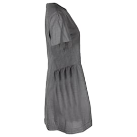 Miu Miu-Miu Miu Mini-robe à manches courtes en laine grise-Gris