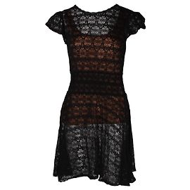 Red Valentino Rotes Valentino-Strick-Minikleid aus schwarzer Baumwolle Schwarz
