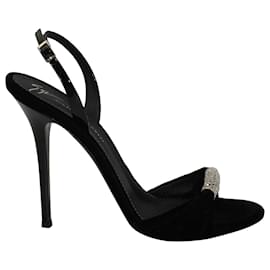 Giuseppe Zanotti-Sandálias Giuseppe Zanotti Sylvia em Veludo Preto-Preto