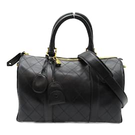 Chanel-Leather Boston Speedy Bag-Black