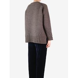 Autre Marque-Set aus braun gesprenkeltem Pullover und Schal – Größe M-Braun