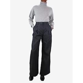 Brunello Cucinelli-Pantaloni con cintura blu grigiastro - taglia UK 8-Blu