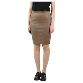 Isabel Marant-Brown leather pencil skirt - size UK 8-Brown