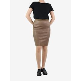 Isabel Marant-Brown leather pencil skirt - size UK 8-Brown