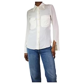 Chloé-Blusa com bolso em seda creme - tamanho UK 6-Cru