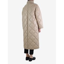 Autre Marque-Beige faux leather quilted coat - size UK 4-Other