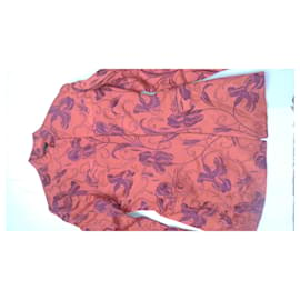 Autre Marque-jaqueta de luxo Nicoletta Ruggiero 40 padrão de flor de cetim laranja-Laranja