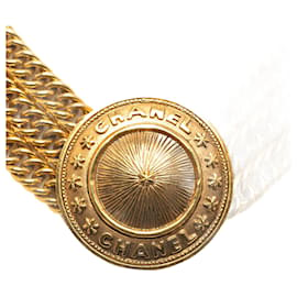 Chanel-Chanel Gold CC Dreifachketten-Halsband-Golden