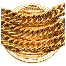 Chanel-Chanel Gold CC Dreifachketten-Halsband-Golden