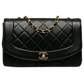 Chanel-Petit sac à bandoulière Diana à rabat noir Chanel-Noir