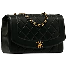 Chanel-Petit sac à bandoulière Diana à rabat noir Chanel-Noir