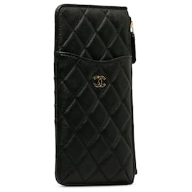 Chanel-Chanel Black Caviar Leather Card Holder-Black