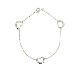Tiffany & Co-Tiffany Silver Elsa Peretti Silberarmband mit offenem Herz-Silber