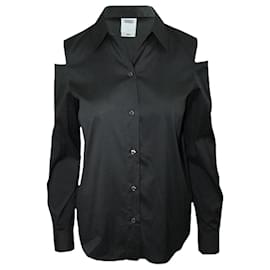 Autre Marque-Black Shirt with Shoulders' Cutouts-Black
