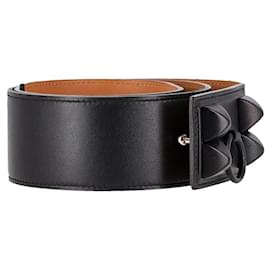 Hermès-Cintura Hermes Shadow Collier de Chien in pelle nera-Nero