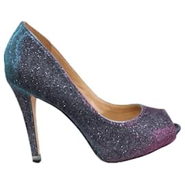 Autre Marque-Shimmery Open Toes Pumps-Pink
