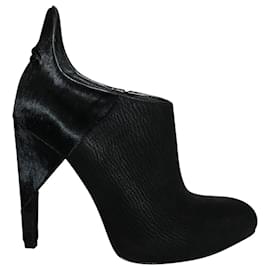 Alexander Wang-Black Calf Hair "Frida"  Ankle Boots-Black