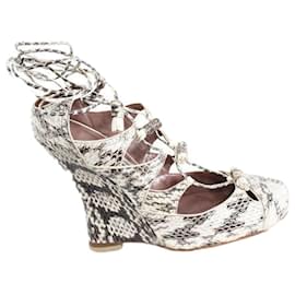 Tabitha Simmons-Water Snake Skin Wedges-Other