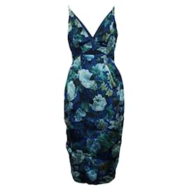Zimmermann-Blue Floral Print Dress with Opening at Front-Other