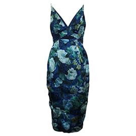 Zimmermann-Blue Floral Print Dress with Opening at Front-Other