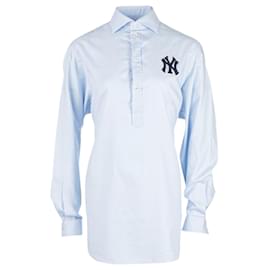 Gucci-Camicia oversize con toppa degli Yankees NY-Blu