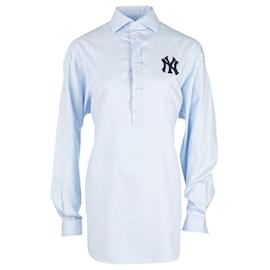 Gucci-Yankees NY Patch Oversized Shirt-Blue