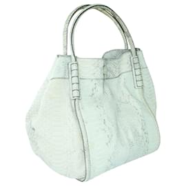 Tod's-Python Skin Cream Large Soft Bag-White