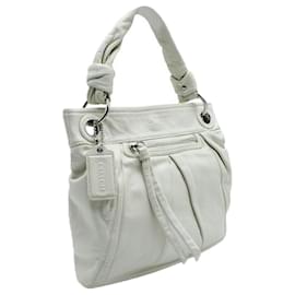 Coach-Ivory Leather Top Handle Bag-White,Cream
